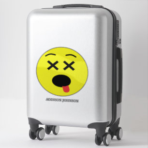 Funny Sick Emoticon Emoji Yellow Face Add Name 14"