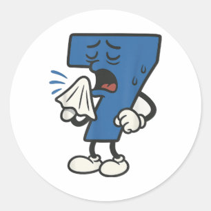 Funny Sick Seven 67 Halloween Costume For Trending Classic Round Sticker