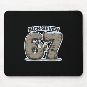 Funny Sick Seven 67 Meme Costume Sneezing Cold Flu Mouse Mat