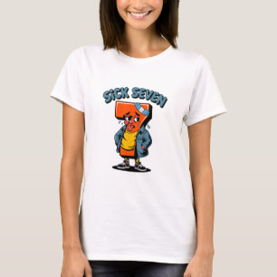 Funny Sick Seven Meme Six Seven Wordplay Halloween T-Shirt