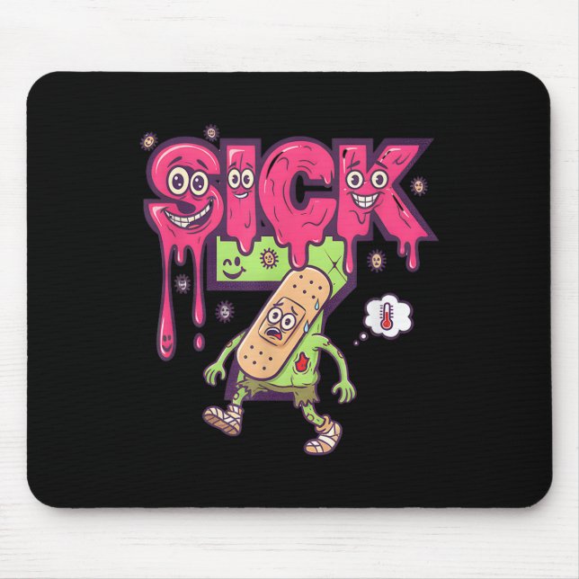 Funny Sick Seven Meme Tee Six Seven Fun Wordplay D Mouse Mat (Front)