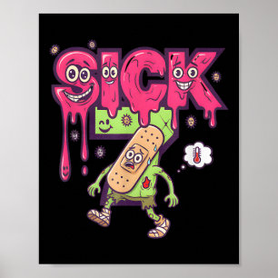 Funny Sick Seven Meme Tee Six Seven Fun Wordplay D Poster