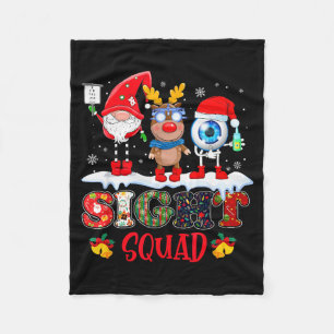 Funny Sight Squad Gnome Reindeer Santa Christmas O Fleece Blanket