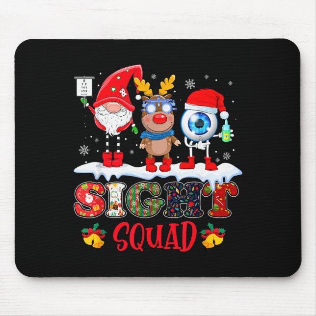 Funny Sight Squad Gnome Reindeer Santa Christmas O Mouse Mat (Front)