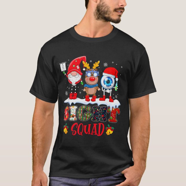 Funny Sight Squad Gnome Reindeer Santa Christmas O T-Shirt (Front)