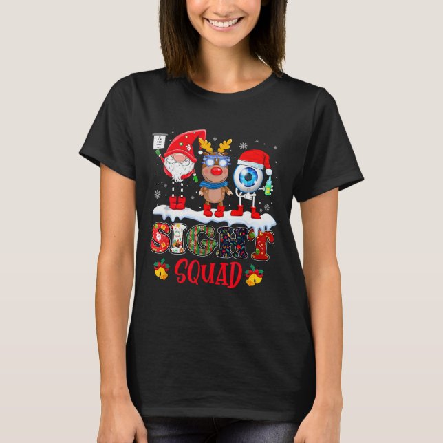 Funny Sight Squad Gnome Reindeer Santa Christmas O T-Shirt (Front)