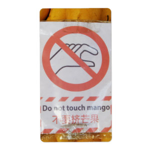 Funny Sign 'Do not touch mango'