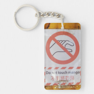 Funny Sign 'Do not touch mango' Key Ring
