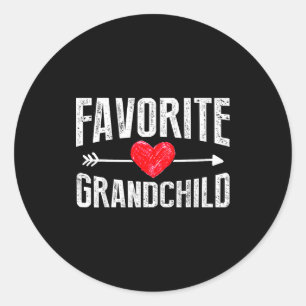 Funny Siled Granhildren Favorite Granhild Classic Round Sticker