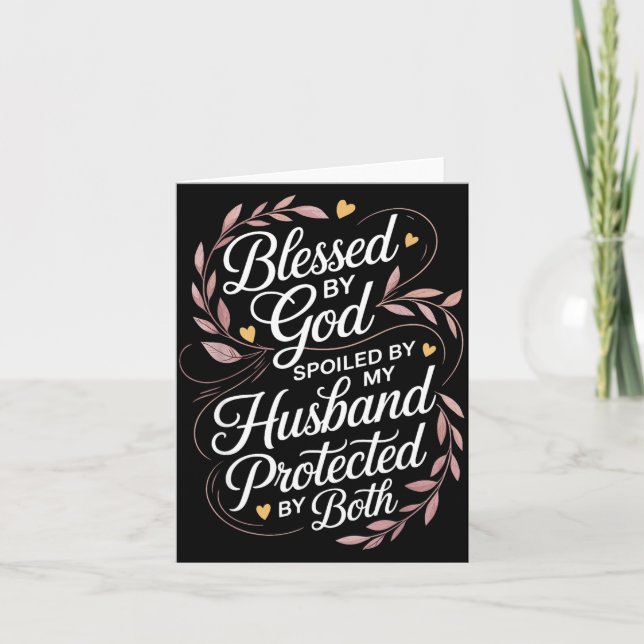 Funny Siled Wife Art For Women Girls Mpy Old Husba Card (Front)