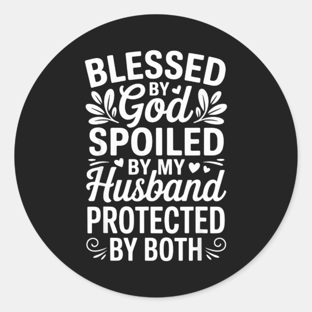 Funny Siled Wife Art For Women Girls Mpy Old Husba Classic Round Sticker (Front)