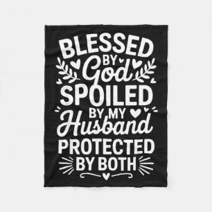 Funny Siled Wife Art For Women Girls Mpy Old Husba Fleece Blanket