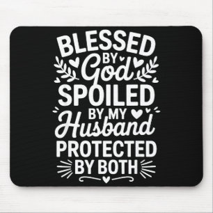 Funny Siled Wife Art For Women Girls Mpy Old Husba Mouse Mat