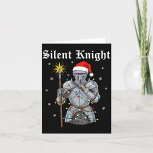 Funny Silent Santa Knight Medieval Christmas Warri Card
