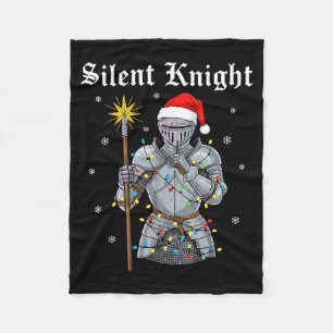 Funny Silent Santa Knight Medieval Christmas Warri Fleece Blanket