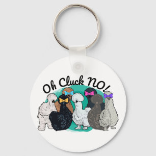 Funny Silkie Chicken Oh Cluck No  Key Ring