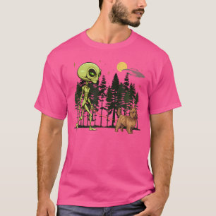 Funny Silky Terrier Alien Walking Ufo Pet Dog Mum T-Shirt