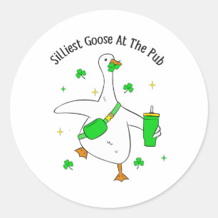 Funny Silliest Goose At The Pub Animal Goose St Pa Classic Round Sticker