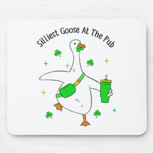 Funny Silliest Goose At The Pub Animal Goose St Pa Mouse Mat