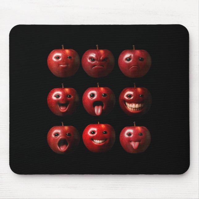 Funny Silly Ai Apple Gen Z Meme Brainrot Humour Fr Mouse Mat (Front)