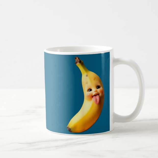 Funny Silly Ai Banana Gen Z Meme Brainrot Humor To Coffee Mug (Right)