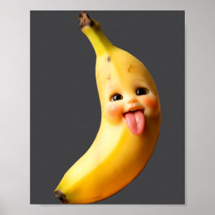 Funny Silly Ai Banana Gen Z Meme Brainrot Humor To Poster