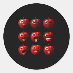 Funny Silly Ai Gen Z Meme Brainrot Humor Fruit Lov Classic Round Sticker