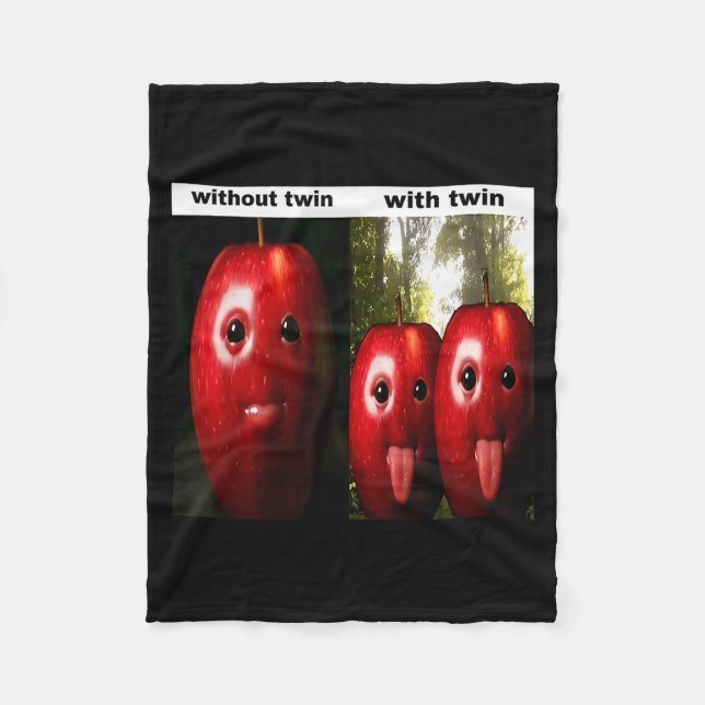 Funny Silly Ai Gen Z Meme Brainrot Humor Twins Bro Fleece Blanket (Front)