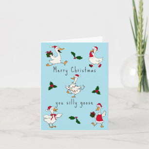 Funny Silly Christmas Goose Goosmas Holiday Card
