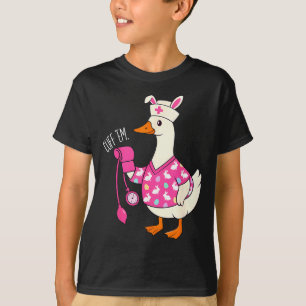 Funny Silly Easter Goose Nurse ER CNA LPN Cuff em T-Shirt