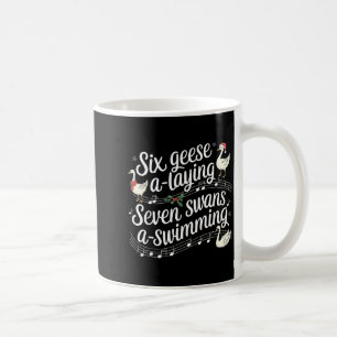 Funny Silly Goose 6 Geese Laying 7 Swans Swimming  Coffee Mug