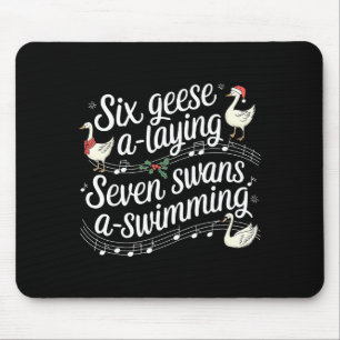 Funny Silly Goose 6 Geese Laying 7 Swans Swimming  Mouse Mat