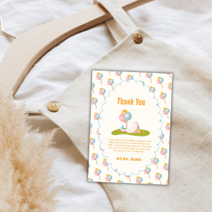 Funny Silly Goose Colourful Balloon Baby Shower Thank You Card