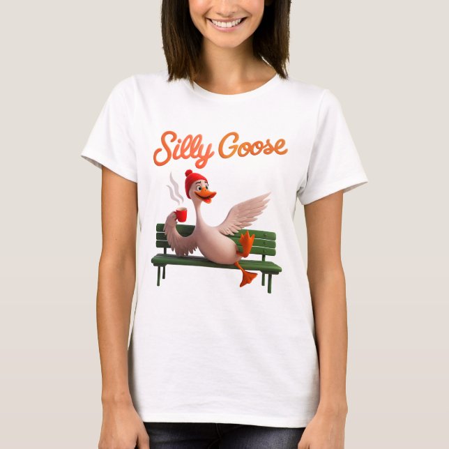 Funny Silly Goose Cute Goose Meme Goose T-Shirt (Front)