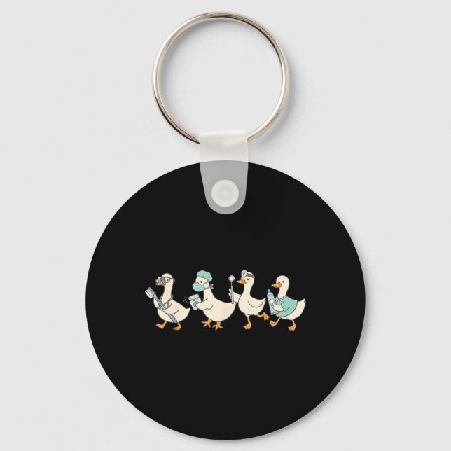 Funny Silly Goose Dental Tooth th Dentist istant Key Ring (Front)