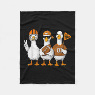 Funny Silly Goose Duck Football Fall Football Game Fleece Blanket