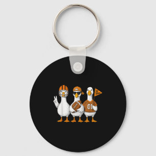 Funny Silly Goose Duck Football Fall Football Game Key Ring