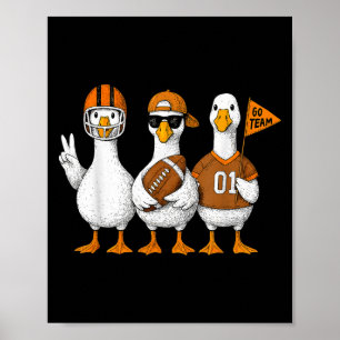 Funny Silly Goose Duck Football Fall Football Game Poster