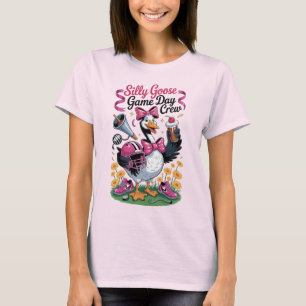 Funny Silly Goose Football Game Day Crew Tee
