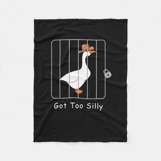 Funny Silly Goose Lover Mugshot Meme - Got Too Sil Fleece Blanket (Front)