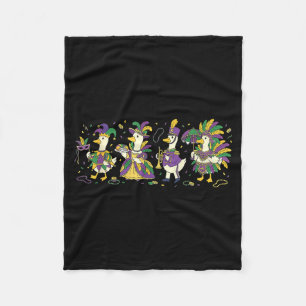 Funny Silly Goose Mardi Gras Let The Good Times Ro Fleece Blanket
