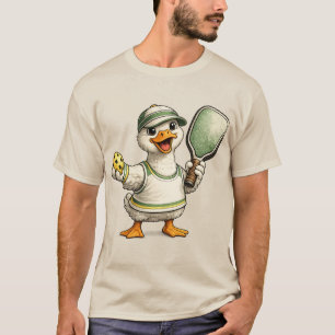 Funny Silly Goose Pickleball : Goose with Paddle T-Shirt