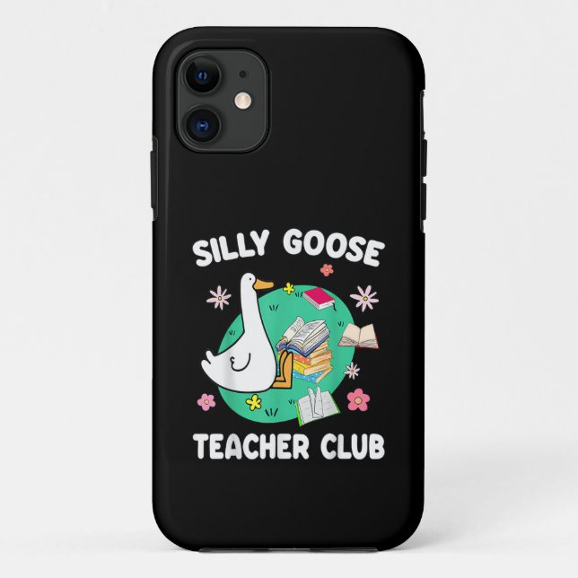 Funny Silly Goose Teacher Club Animal Lover Groovy Case-Mate iPhone Case (Back)