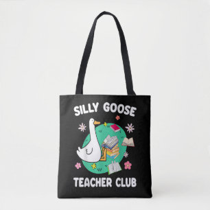 Funny Silly Goose Teacher Club Animal Lover Groovy Tote Bag