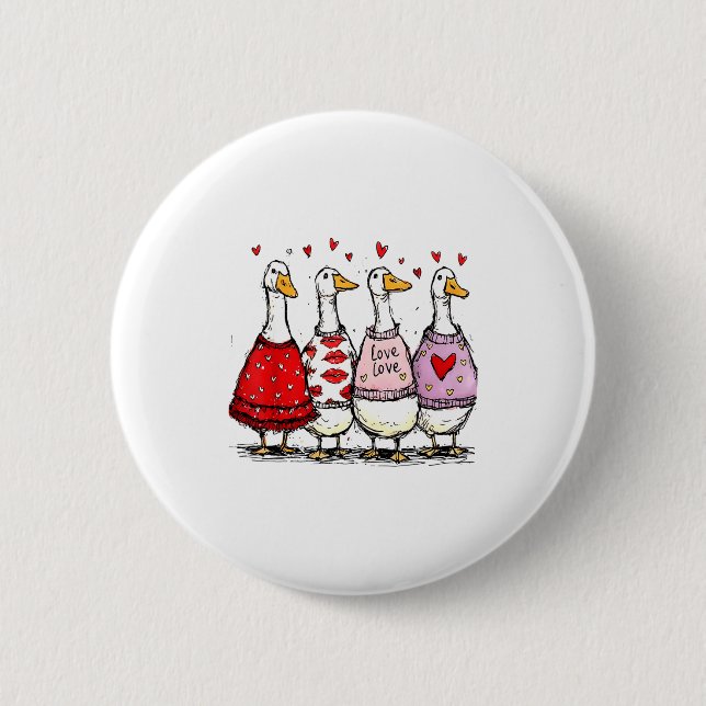 Funny Silly Goose Valentine Trendy Valentine's Day 6 Cm Round Badge (Front)