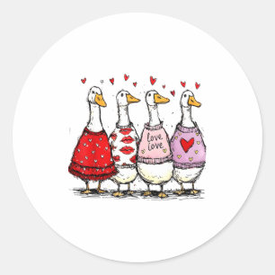 Funny Silly Goose Valentine Trendy Valentine's Day Classic Round Sticker