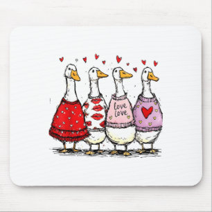 Funny Silly Goose Valentine Trendy Valentine's Day Mouse Mat