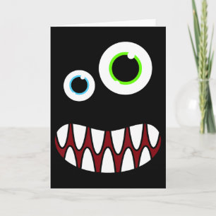 Funny Silly Monster Face Costume Birthday Party Ha Card
