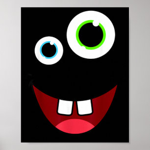 Funny Silly Monster Face Group Costume Birthday Poster