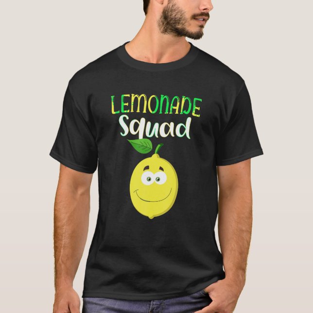 Funny Silly Smiling Lemon Summer Lemonade Squad T  T-Shirt (Front)